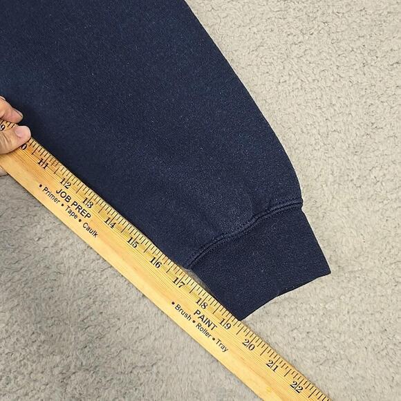 Unisex Gildan Dry Blend Hoodie 50% Poly /50% cotton Blue Medium Inderkum - Picture 8 of 9